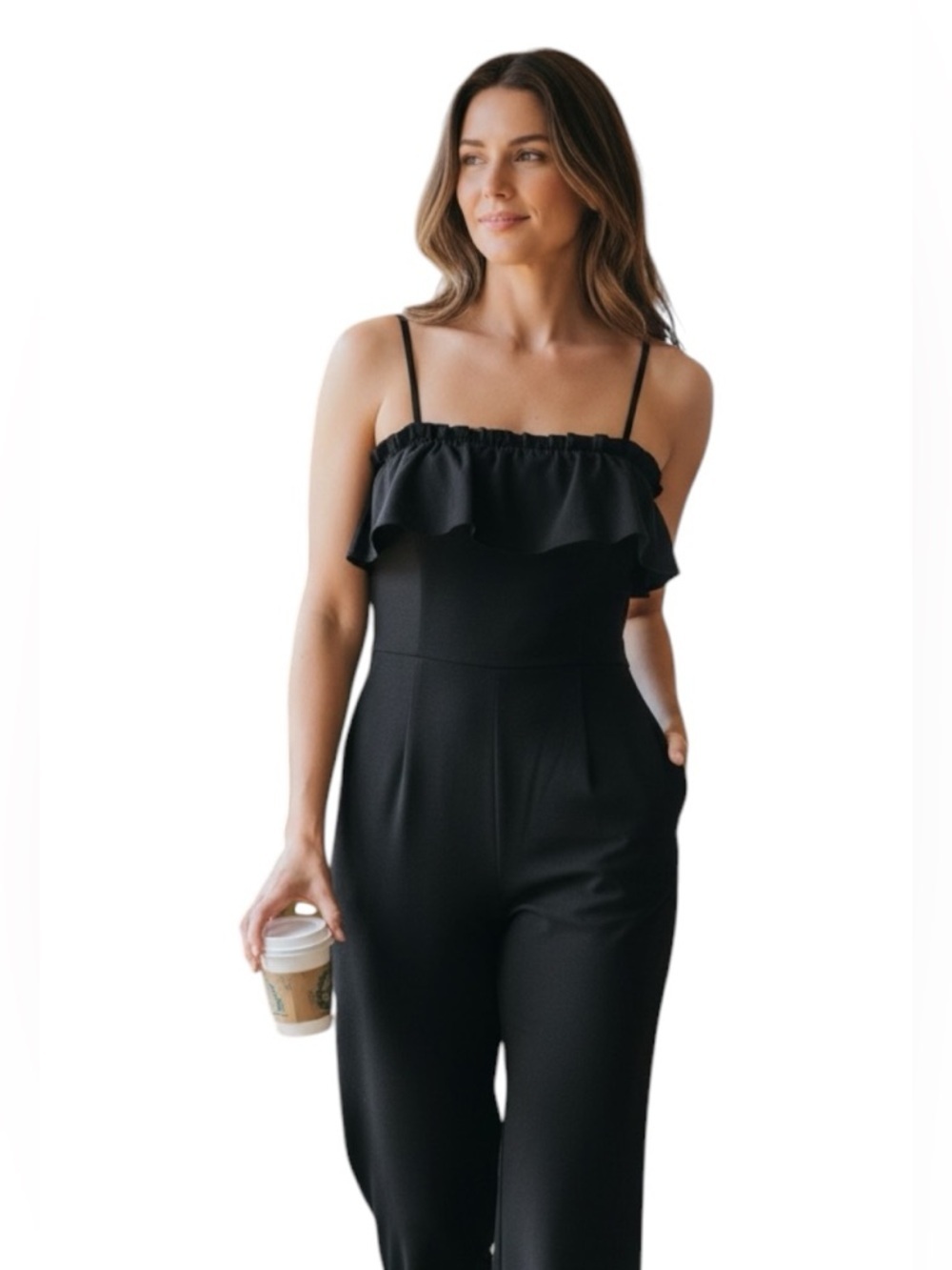 CeCe Black Romper Short Jumpsuit Sleeveless Elegant Size 0